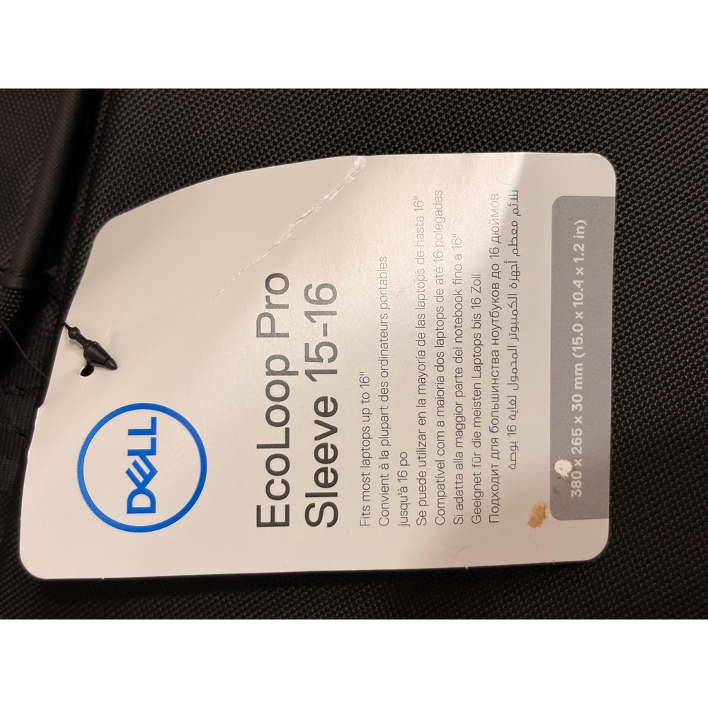 Dell EcoLoop Pro Sleeve 15-16 Black Laptop Case CV5623 Eco-Friendly Bag NWT - Picture 6 of 6